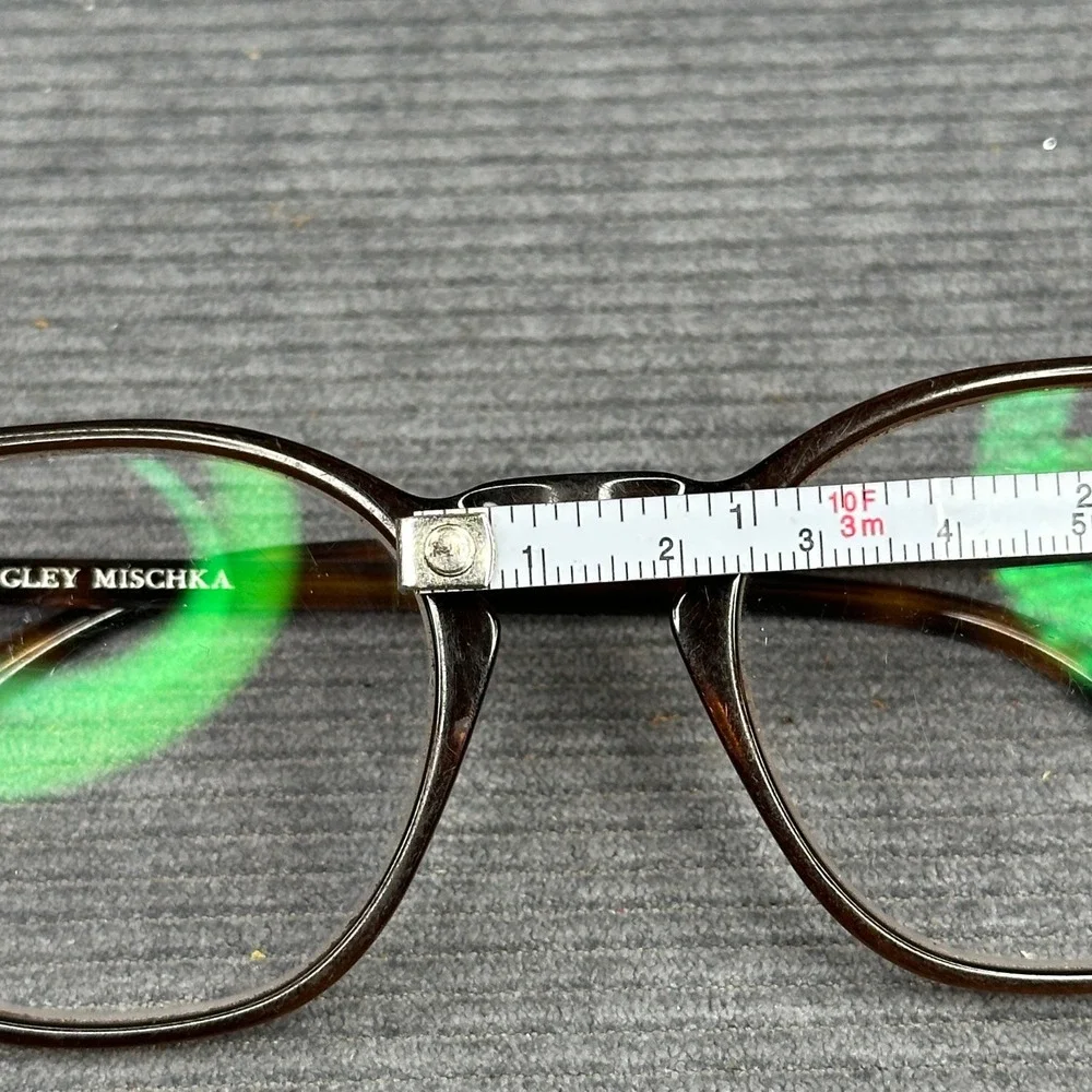 Badgley Mischka Penjen Brown Tortoise Round Eyeglasses 51-21-145 Y2k